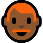 Microsoft platformu için man: medium-dark skin tone, red hair