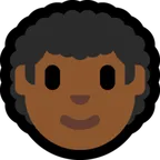 man: medium-dark skin tone, curly hair สำหรับแพลตฟอร์ม Microsoft