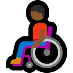 man in manual wheelchair: medium-dark skin tone für Microsoft Plattform