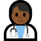 man health worker: medium-dark skin tone pentru platforma Microsoft