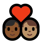 couple with heart: man, man, medium-dark skin tone, medium skin tone für Microsoft Plattform