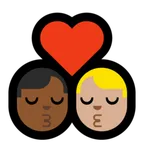Microsoft 플랫폼을 위한 kiss: man, man, medium-dark skin tone, medium-light skin tone