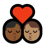 Microsoft dla platformy kiss: man, man, medium-dark skin tone, medium skin tone