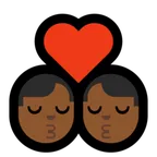 kiss: man, man, medium-dark skin tone for Microsoft platform