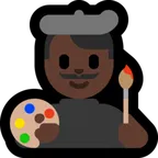 man artist: dark skin tone til Microsoft platform