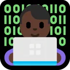 man technologist: dark skin tone สำหรับแพลตฟอร์ม Microsoft