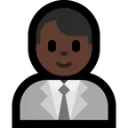 Microsoft platformu için man office worker: dark skin tone