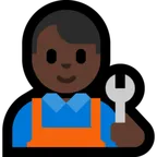 man mechanic: dark skin tone für Microsoft Plattform