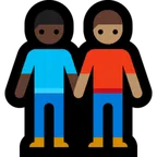 men holding hands: dark skin tone, medium skin tone per la piattaforma Microsoft