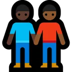 Microsoft 플랫폼을 위한 men holding hands: dark skin tone, medium-dark skin tone