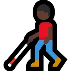 man with white cane: dark skin tone for Microsoft-plattformen