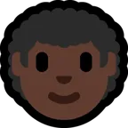 man: dark skin tone, curly hair สำหรับแพลตฟอร์ม Microsoft