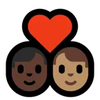 couple with heart: man, man, dark skin tone, medium skin tone für Microsoft Plattform