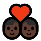 couple with heart: man, man, dark skin tone pentru platforma Microsoft