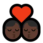 kiss: man, man, dark skin tone per la piattaforma Microsoft