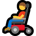 man in motorized wheelchair til Microsoft platform