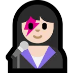 woman singer: light skin tone สำหรับแพลตฟอร์ม Microsoft