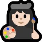 woman artist: light skin tone für Microsoft Plattform