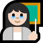 woman teacher: light skin tone untuk platform Microsoft