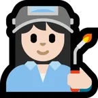 woman factory worker: light skin tone pentru platforma Microsoft