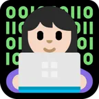 Microsoft platformu için woman technologist: light skin tone