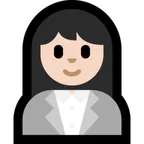 woman office worker: light skin tone untuk platform Microsoft