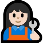 woman mechanic: light skin tone per la piattaforma Microsoft