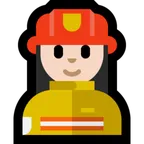 Microsoft dla platformy woman firefighter: light skin tone
