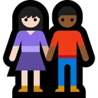 woman and man holding hands: light skin tone, medium-dark skin tone para a plataforma Microsoft