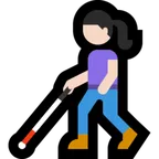 Microsoft dla platformy woman with white cane: light skin tone