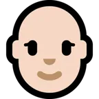woman: light skin tone, bald für Microsoft Plattform