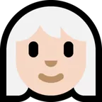 woman: light skin tone, white hair untuk platform Microsoft