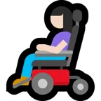 woman in motorized wheelchair: light skin tone لمنصة Microsoft