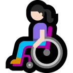 woman in manual wheelchair: light skin tone สำหรับแพลตฟอร์ม Microsoft