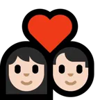 Microsoft প্ল্যাটফর্মে জন্য couple with heart: woman, man, light skin tone