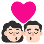 kiss: woman, man, light skin tone für Microsoft Plattform