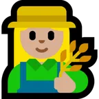Microsoft dla platformy woman farmer: medium-light skin tone