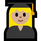woman student: medium-light skin tone til Microsoft platform