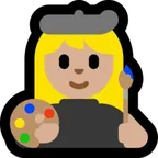 woman artist: medium-light skin tone สำหรับแพลตฟอร์ม Microsoft