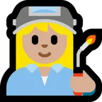 Microsoft platformu için woman factory worker: medium-light skin tone