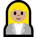 woman office worker: medium-light skin tone สำหรับแพลตฟอร์ม Microsoft