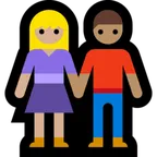 woman and man holding hands: medium-light skin tone, medium skin tone για την πλατφόρμα Microsoft