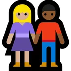 Microsoft dla platformy woman and man holding hands: medium-light skin tone, medium-dark skin tone