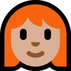 woman: medium-light skin tone, red hair สำหรับแพลตฟอร์ม Microsoft