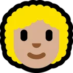 Microsoft dla platformy woman: medium-light skin tone, curly hair