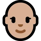 Microsoft platformu için woman: medium-light skin tone, bald