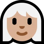 woman: medium-light skin tone, white hair สำหรับแพลตฟอร์ม Microsoft