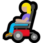 woman in motorized wheelchair: medium-light skin tone สำหรับแพลตฟอร์ม Microsoft