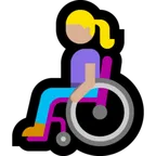 woman in manual wheelchair: medium-light skin tone สำหรับแพลตฟอร์ม Microsoft