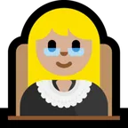 woman judge: medium-light skin tone สำหรับแพลตฟอร์ม Microsoft